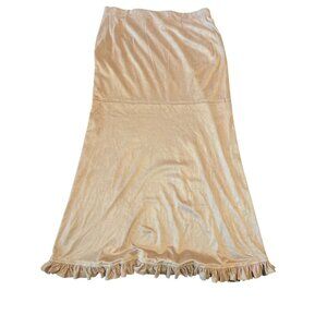 Spiegel Womens Tan Ruffled Midi Skirt M Western Boho